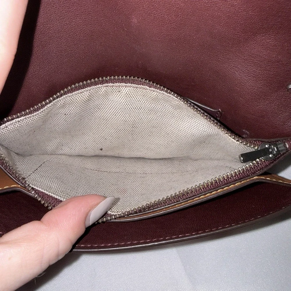 COACH 1941 Tea Rose Pink Leather 3D Floral Appliqué Wristlet Clutch Bag Purse